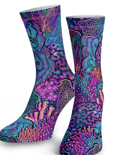 [SFA024DS] SPACEFISH Coral Kaleidoscope Dive Socks